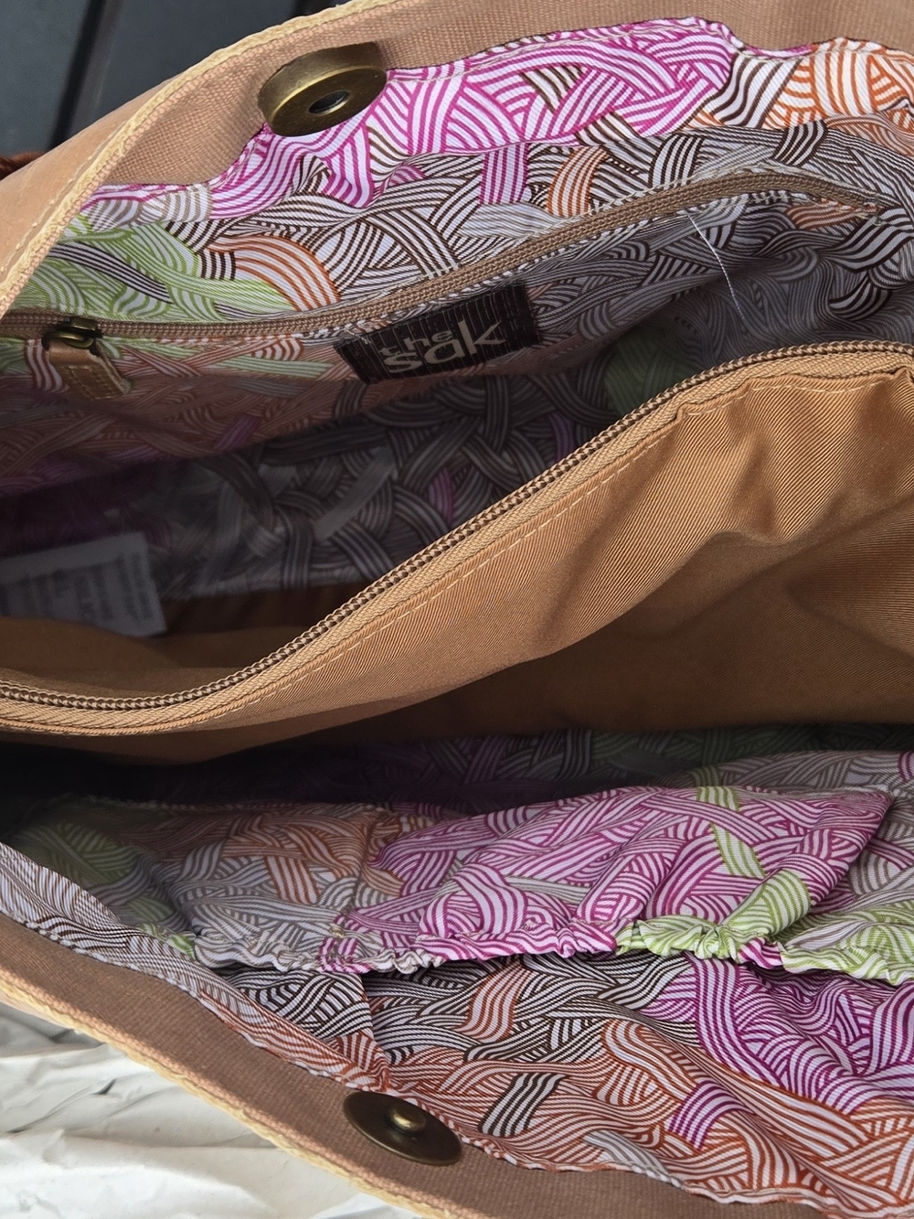 Sakroots Two-Tone Brown & Black Shoulder Bag - Picture 9 of 10